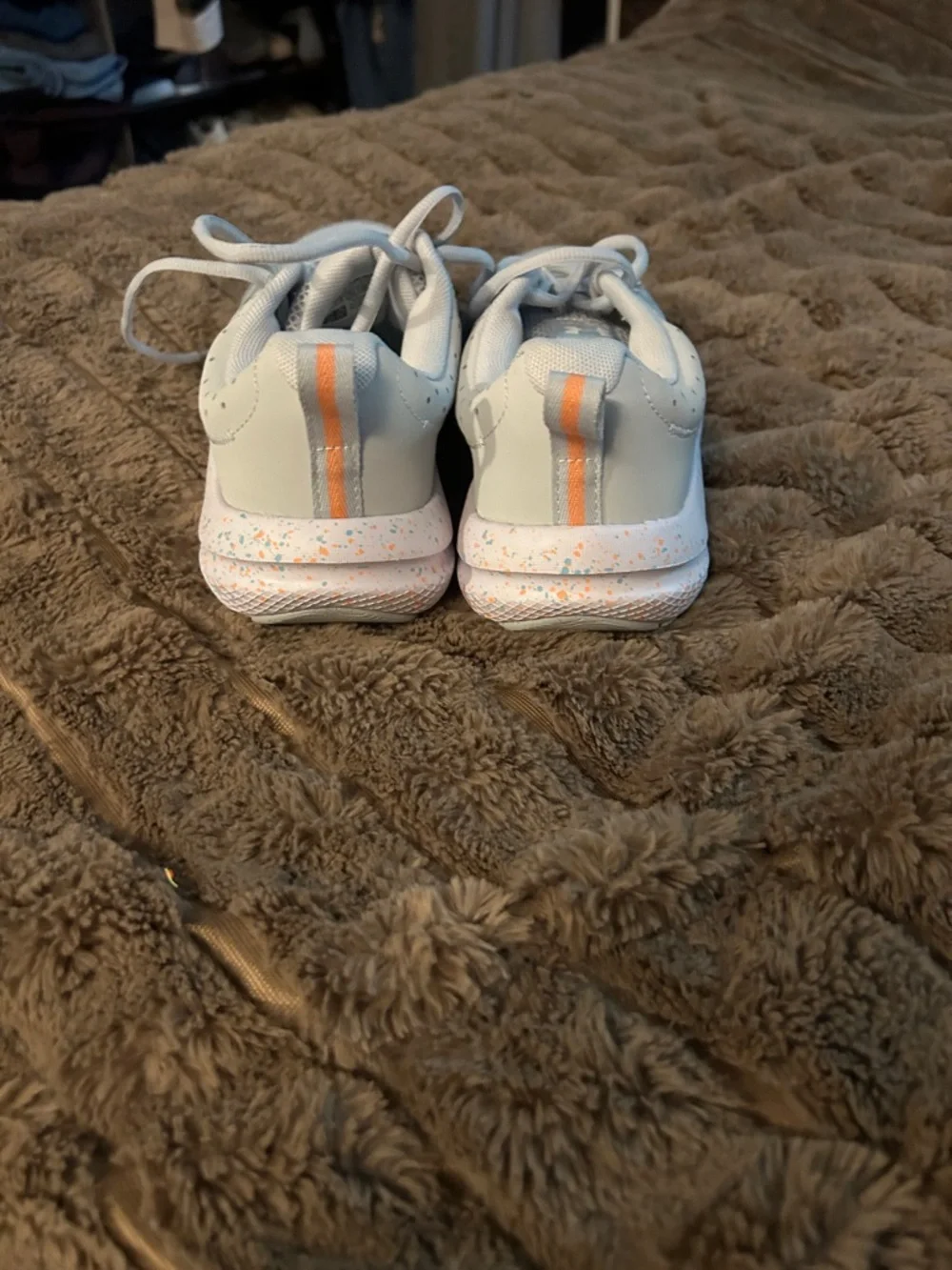 Under Armour Kids White Sneakers with Orange Accent - Picture 5 of 6